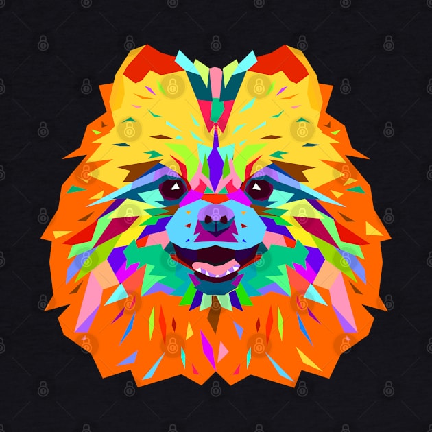 Pomeranian puppies wpap Pop Art  for Pomeranian WPAP Pop Art by MzumO